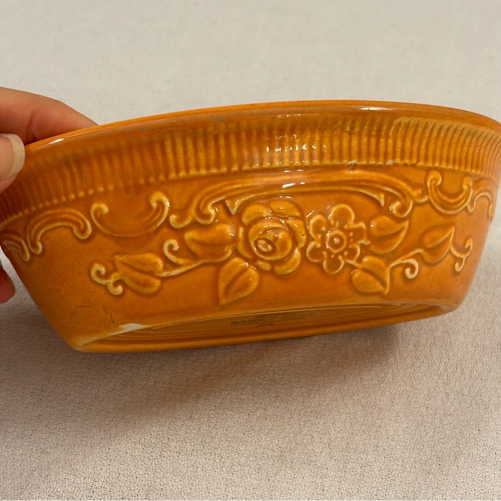 Vintage Oven Serve Small Oval Baker - Pumpkin Orange